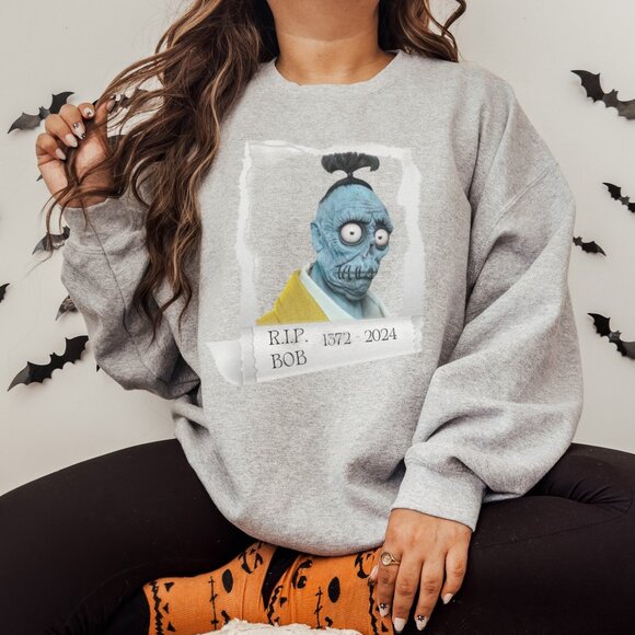 Handmade Sweaters - RIP Bob Beetlejuice Crewneck Sweatshirt